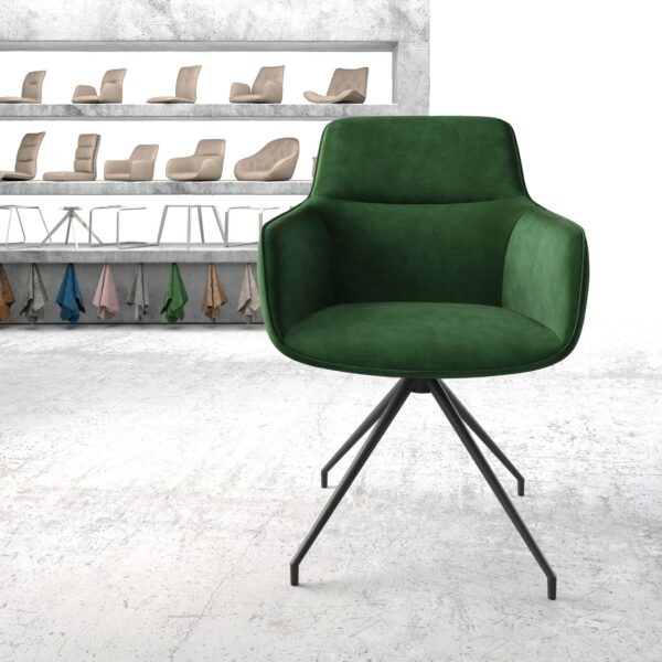 Otočná židle Pejo-Flex Zelená Samet Cross Rám Conical Černá
