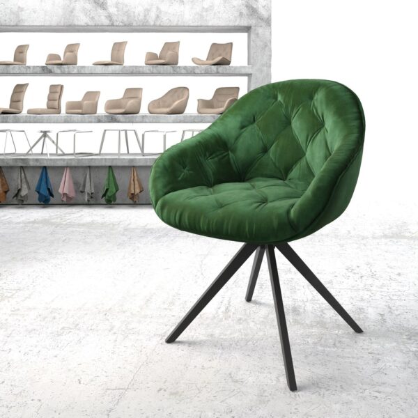 Otočná židle Gaio-Flex Zelená Samet Cross Rám Edged Černá