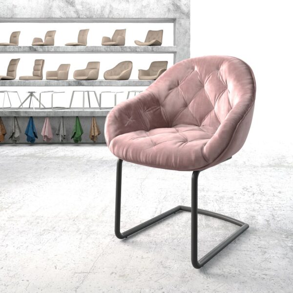 Křeslo Gaio-Flex Rosé Samet Cantilever Round Černá