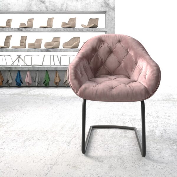 Křeslo Gaio-Flex Rosé Samet Cantilever Round Černá
