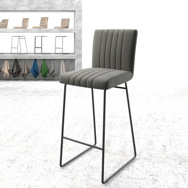 Barová židle Luiga-Flex texturovaná tkanina antracitová kovový tenká podnož