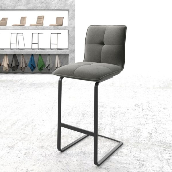 Barová židle Maddy-Flex texturovaná tkanina antracitová konzolová podnož plochá kovová