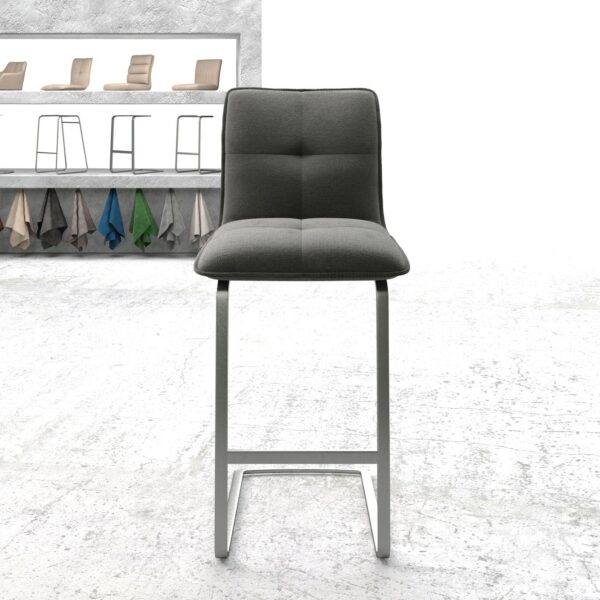 Barová židle Maddy-Flex texturovaná tkanina antracitová konzolová podnož plochá kovová