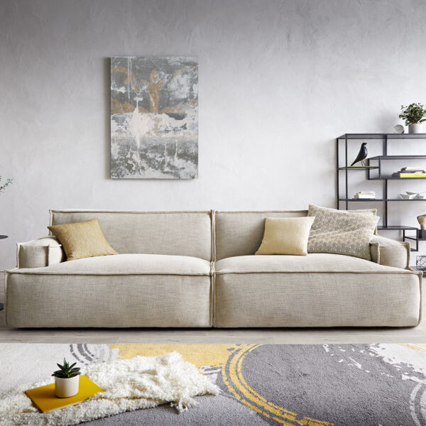 Pohovka Basit 290 x 110 cm žinylka béžová