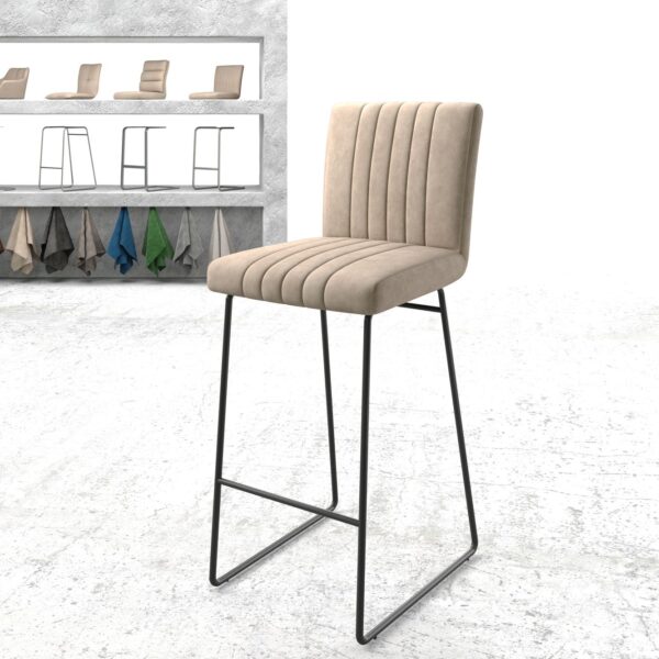 Barová židle Luiga-Flex béžový vintage tenká kovová podnož