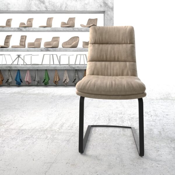 Jídelní židle Abelia-Flex Béžová Vintage Cantilever Flat Černá