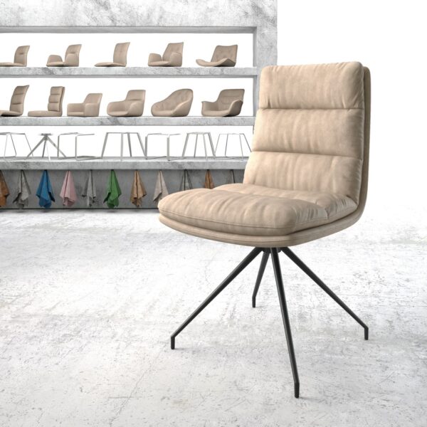 Otočná židle Abelia-Flex Béžová Vintage Cross Rám Conical Černá
