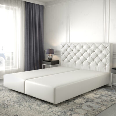 Boxspring Frame Dream-Great 140×200 cm Imitace kůže bílá