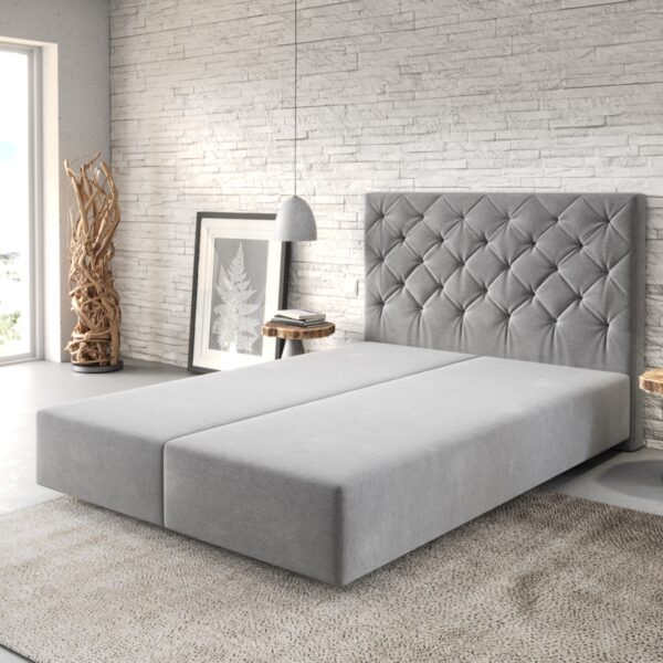 Postel Boxspring Dream-Great 140×200 cm mikrovlákno šedá