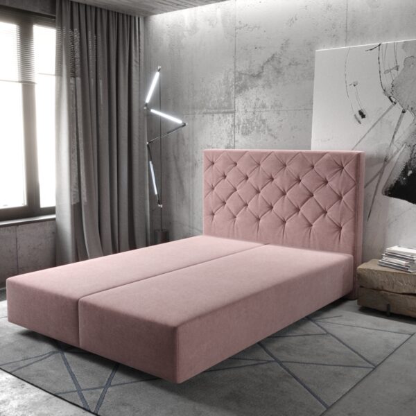 Postel Boxspring Dream-Great 140×200 cm mikrovlákno růže