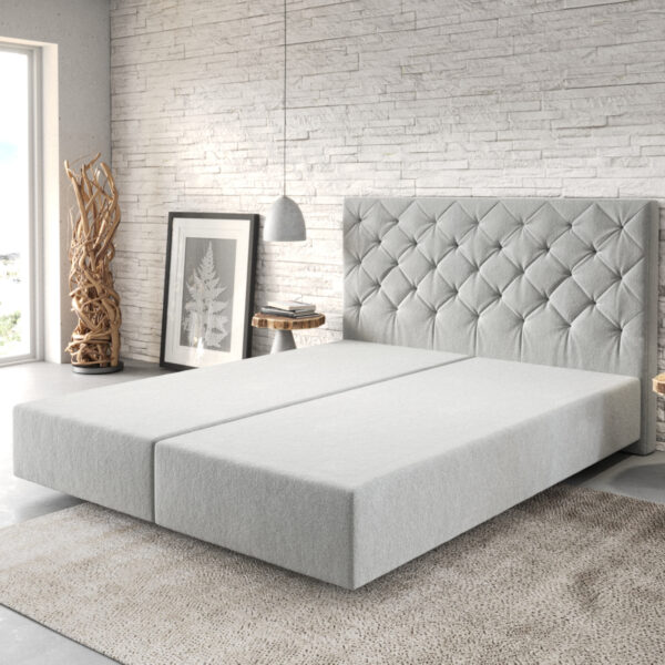 Postel Boxspring Dream-Great 160×200 cm mikrovlákno stříbrně šedá