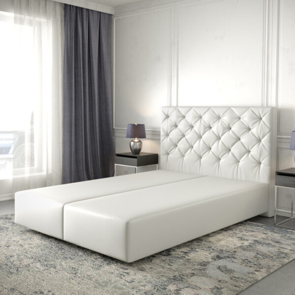Postel Boxspring Dream-Great 160×200 cm umělá kůže bílá