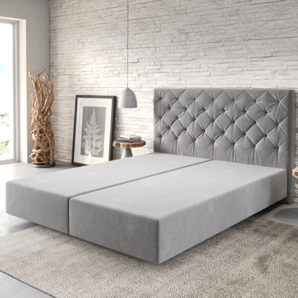 Postel Boxspring Dream-Great 160×200 cm mikrovlákno šedá