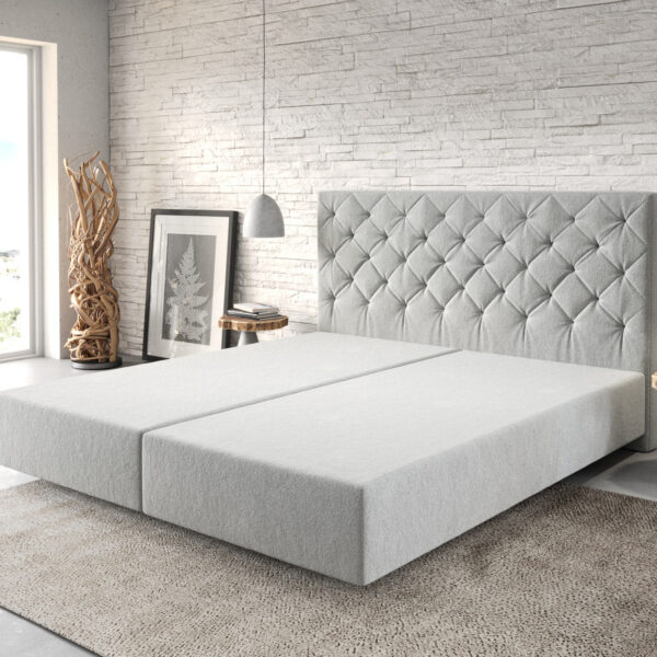 Postel Boxspring Dream-Great 180×200 cm mikrovlákno stříbrnošedá