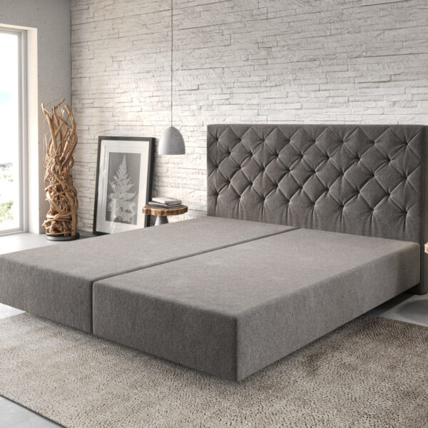 Postel Boxspring Dream-Great 180×200 cm mikrovlákno kamenná šedá