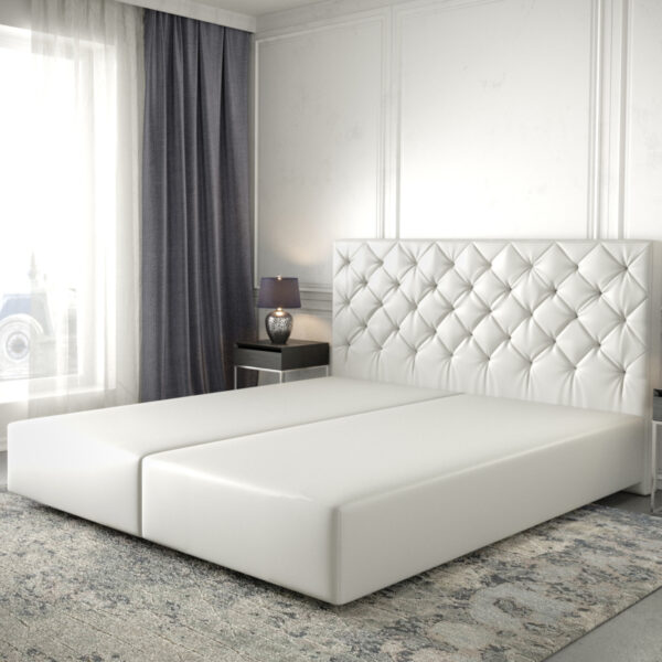 Postel Boxspring Dream-Great 180×200 cm imitace kůže bílá