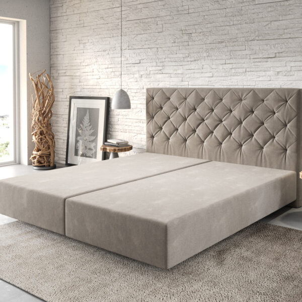 Postel Boxspring Dream-Great 180×200 cm mikrovlákno béžová
