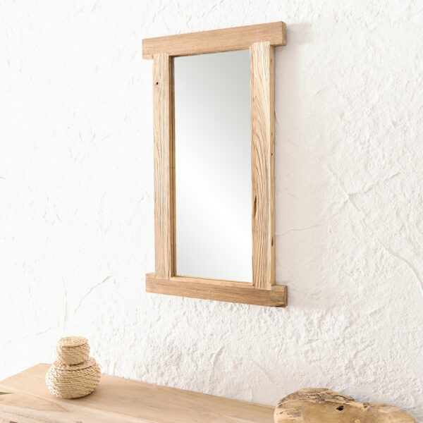 Zrcadlo Zain 40×70 cm přírodní teakové dřevo