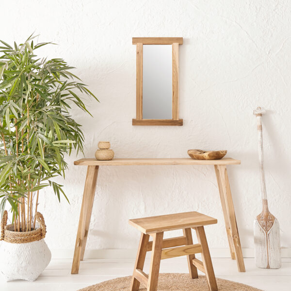 Zrcadlo Zain 40×70 cm přírodní teakové dřevo