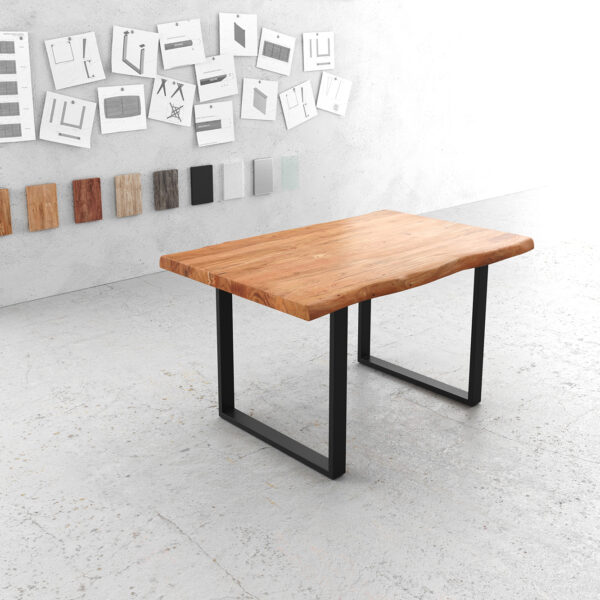 Jídelní stůl Edge 140×90 XL přírodní akácie černý kov