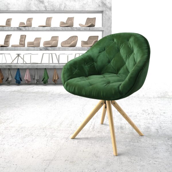 Otočná židle Gaio-Flex Zelená Samet Dřevěný rám kónický