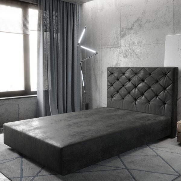 Postel Boxspring Dream-Great mikrovlákno antracitová vintage 120×200 cm