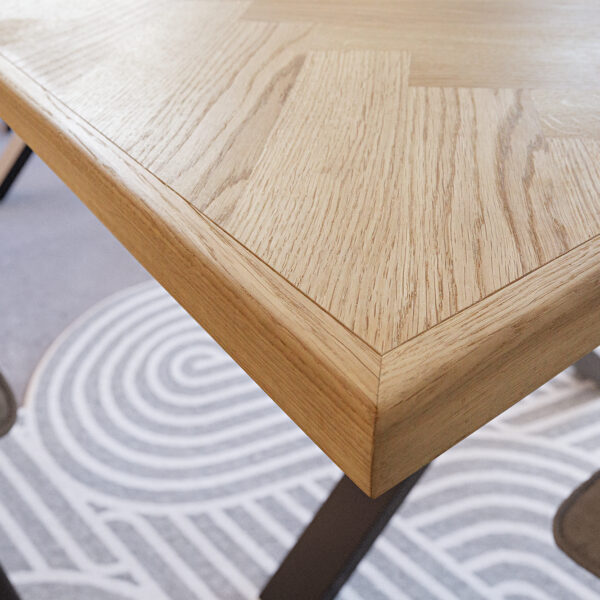 Stolová deska Edge-Pure 200×100 přírodní dubová rybí kost