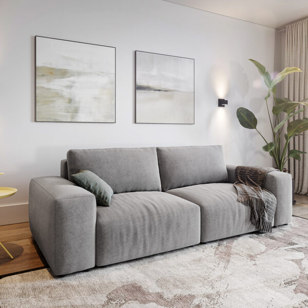Velká pohovka Lanzo L 250×105 cm Mikrovlákno Šedá