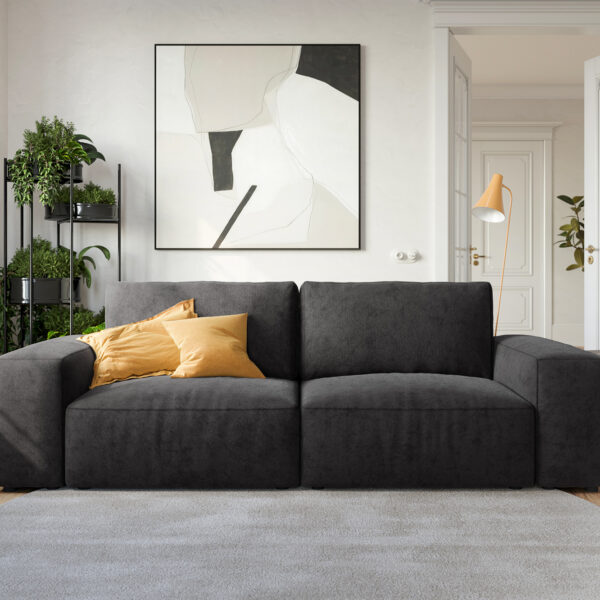 Velká pohovka Lanzo L 250×105 cm Mikrovlákno Černá