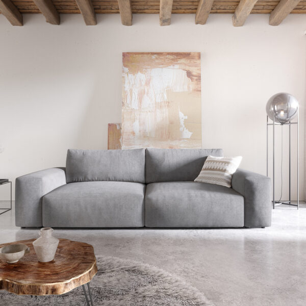 Velká pohovka Lanzo XL 270×125 cm Mikrovlákno Šedá
