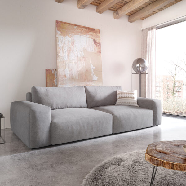 Velká pohovka Lanzo XL 270×125 cm Mikrovlákno Šedá