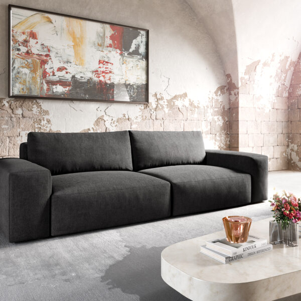 Velká pohovka Lanzo XL 270×125 cm Mikrovlákno Černá