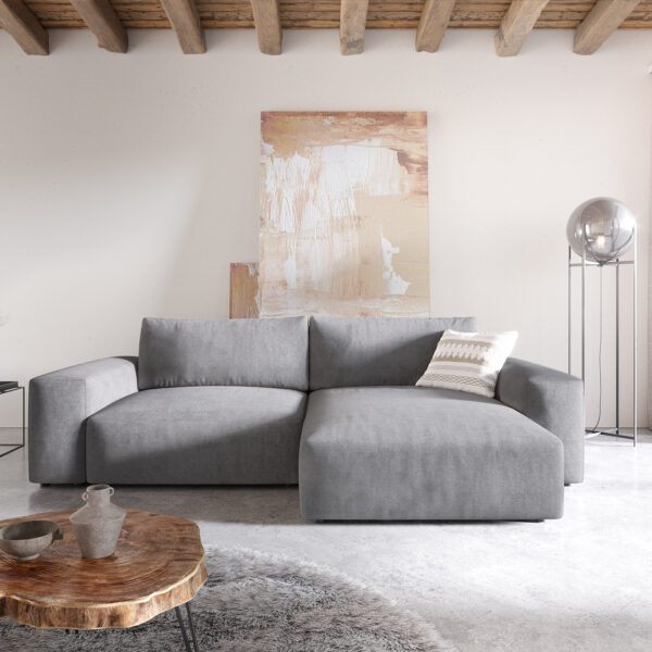 Rohová sedací souprava Lanzo XL 280×175 cm Mikrovlákno Šedá Variabilní polohování