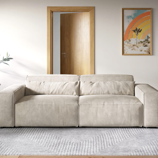 Velká pohovka Sirpio XL 270×125 cm manšestr béžová