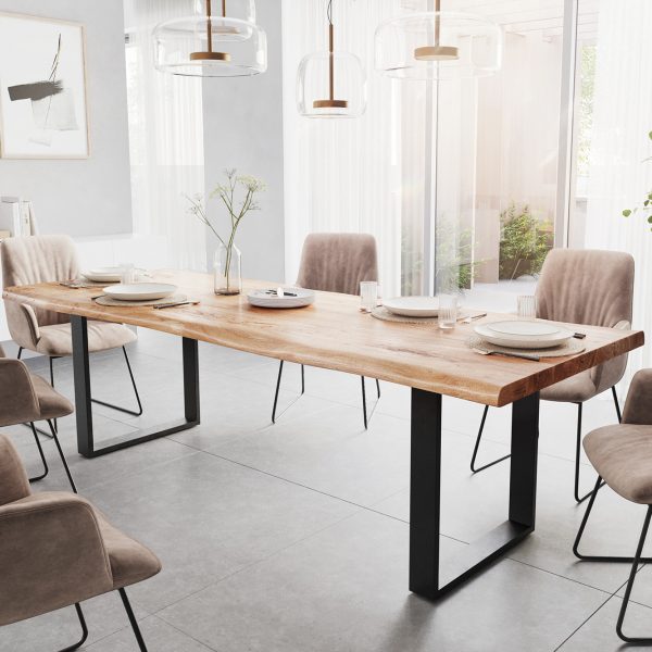 Jídelní stůl Edge 260×100 XL přírodní akácie černý kov