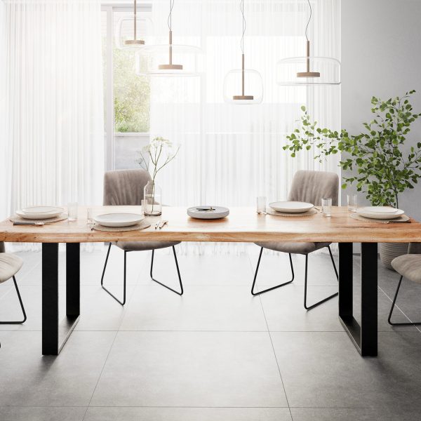 Jídelní stůl Edge 260×100 XL přírodní akácie černý kov