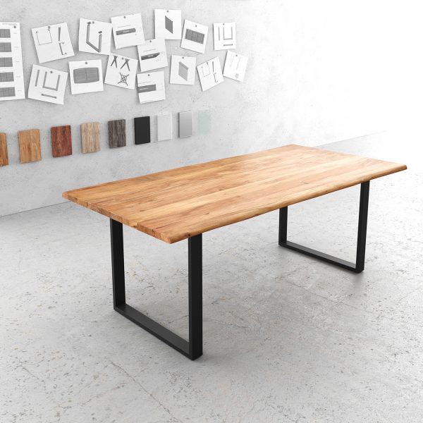 Jídelní stůl Edge 200×100 Acacia Nature Metal Black Live-Edge
