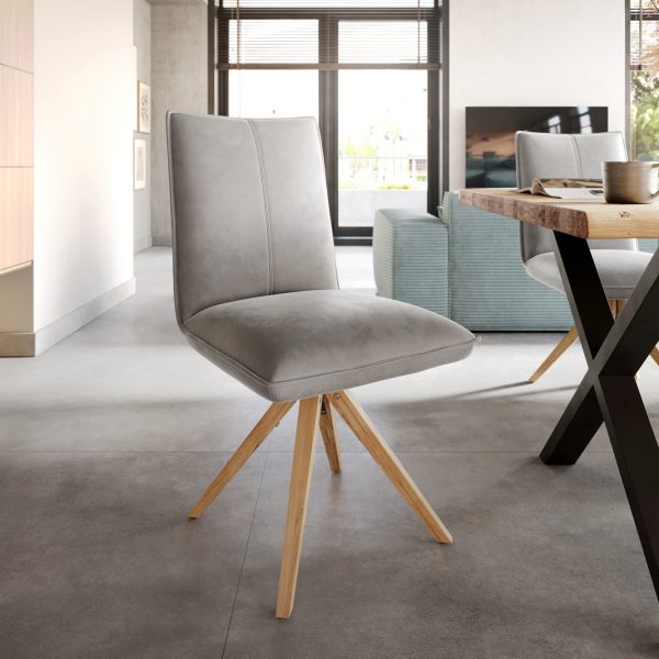 Jídelní židle Lelio-Flex dřevěná podnož samet šedý 180°