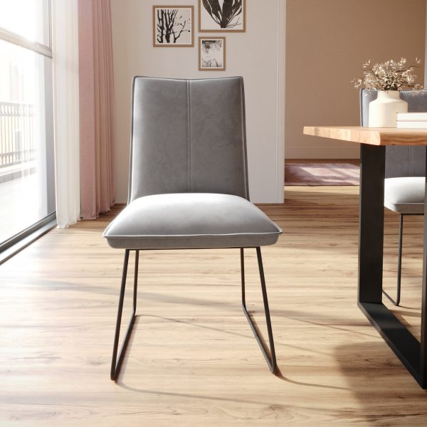 Jídelní židle Lelio-Flex tenká podnož černá samet šedá