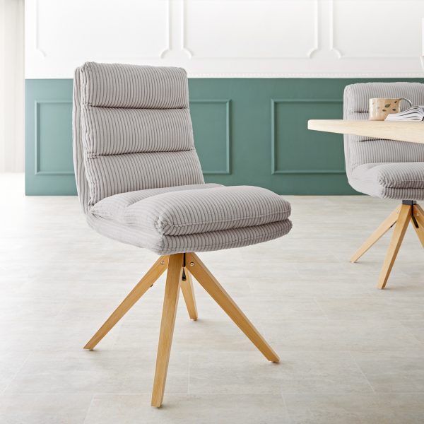 Otočná židle Abelia-Flex Cord Silver Grey Dřevěný rám úhlový 180° otočný