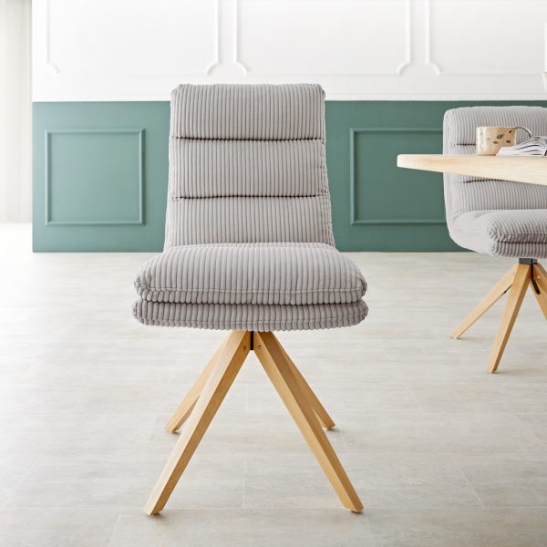 Otočná židle Abelia-Flex Cord Silver Grey Dřevěný rám úhlový 180° otočný