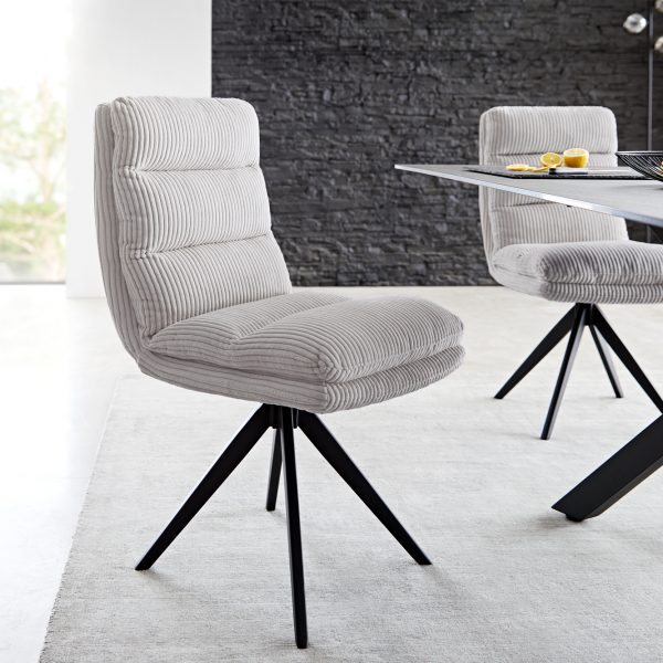 Otočná židle Abelia-Flex Cord Silver Grey Cross Frame Edged Black 180° Swivel