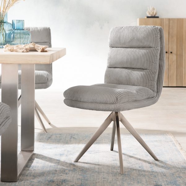 Otočná židle Abelia-Flex Cord Silver Grey Křížový rám lemovaný nerezovou ocelí 180° otočná
