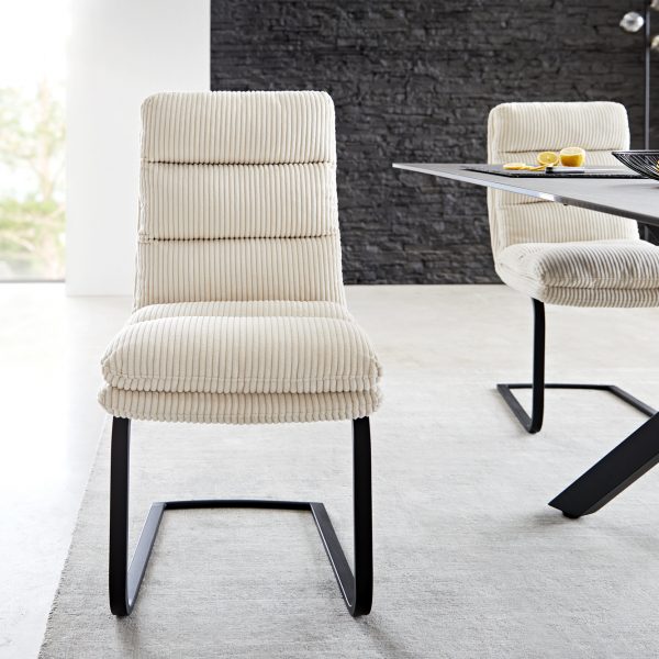 Otočná židle Abelia-Flex Cord Beige Cantilever Flat Black