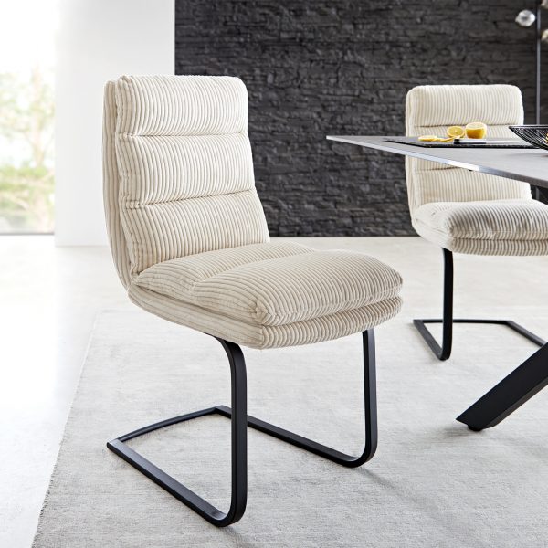 Otočná židle Abelia-Flex Cord Beige Cantilever Flat Black