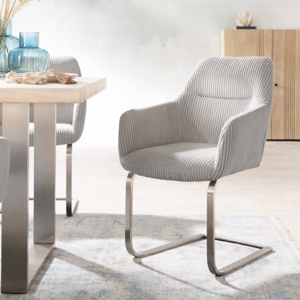 Houpací židle Pejo-Flex Cord Silver Grey Cantilever Flat Stainless Steel