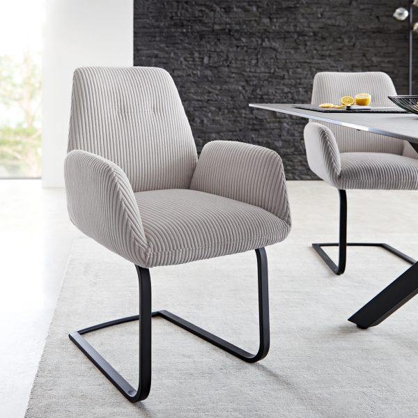 Otočná židle Zoa-Flex Cord Silver Grey Cantilever Flat Black