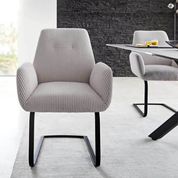 Otočná židle Zoa-Flex Cord Silver Grey Cantilever Flat Black