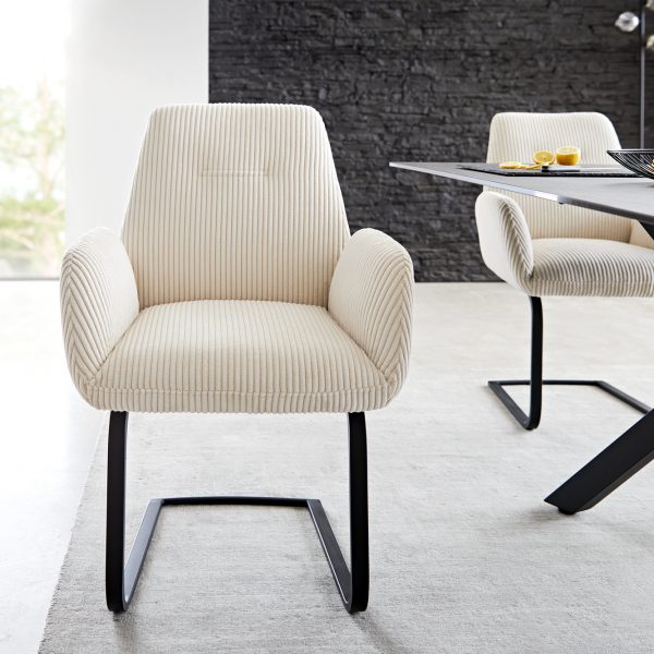 Otočná židle Zoa-Flex Cord Beige Cantilever Flat Black