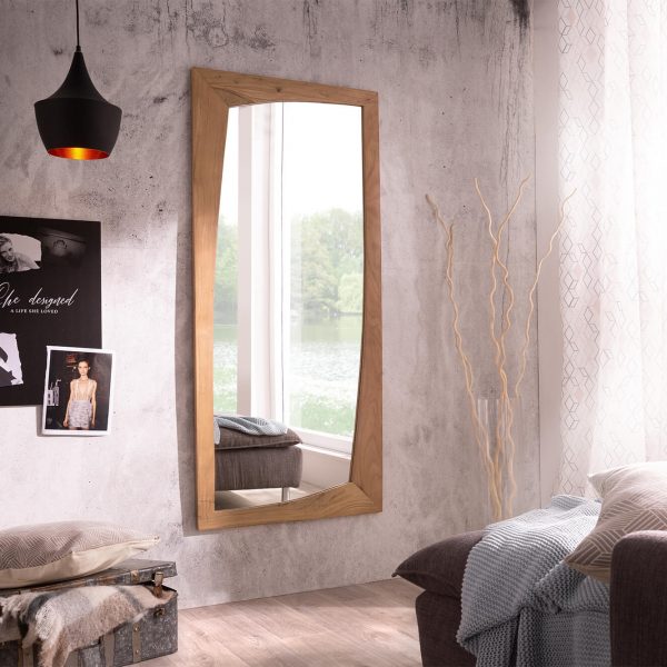 Zrcadlo Wyatt 160×70 cm přírodní akácie nepravidelná hrana